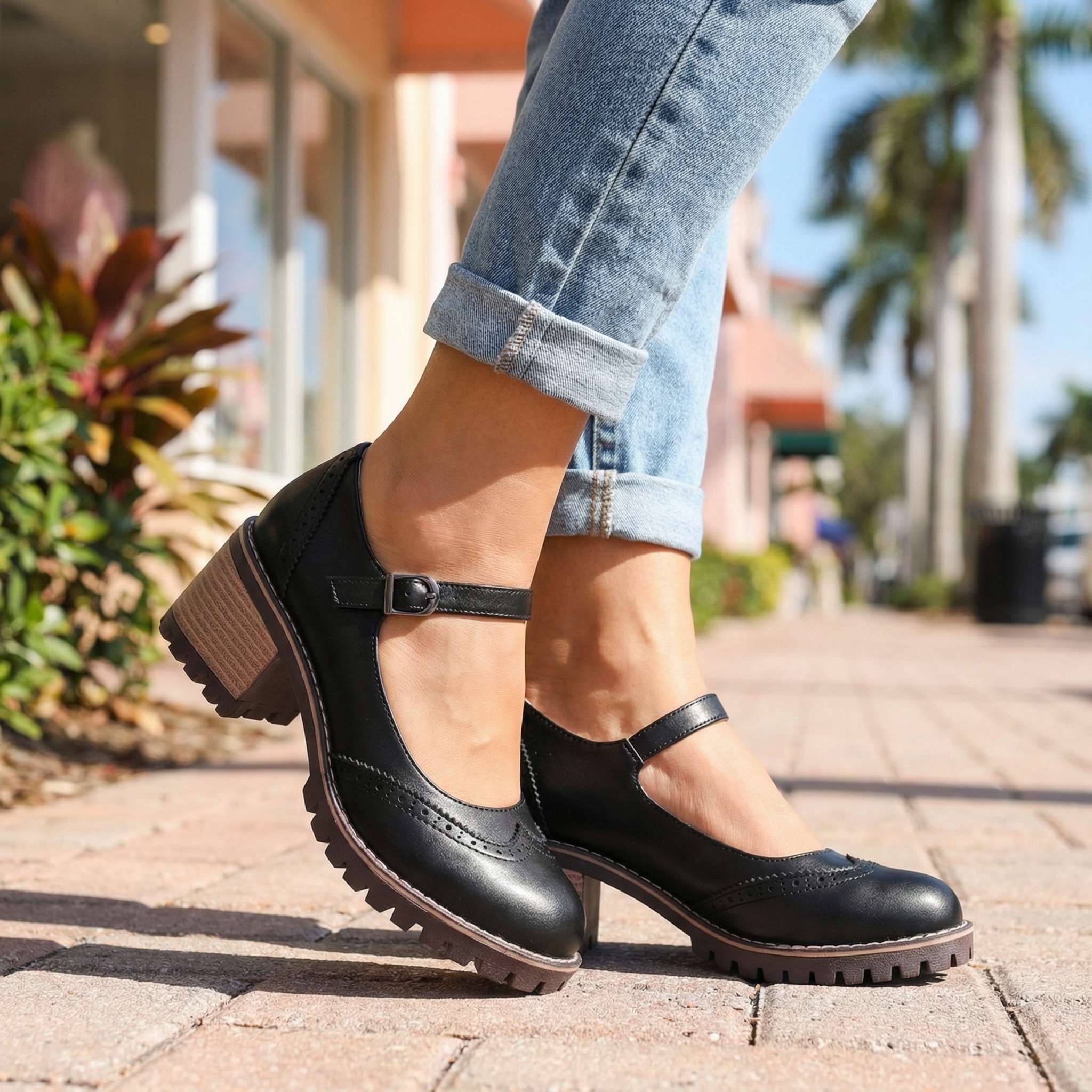 Marie™ | T-Strap Mary Jane Block Heels