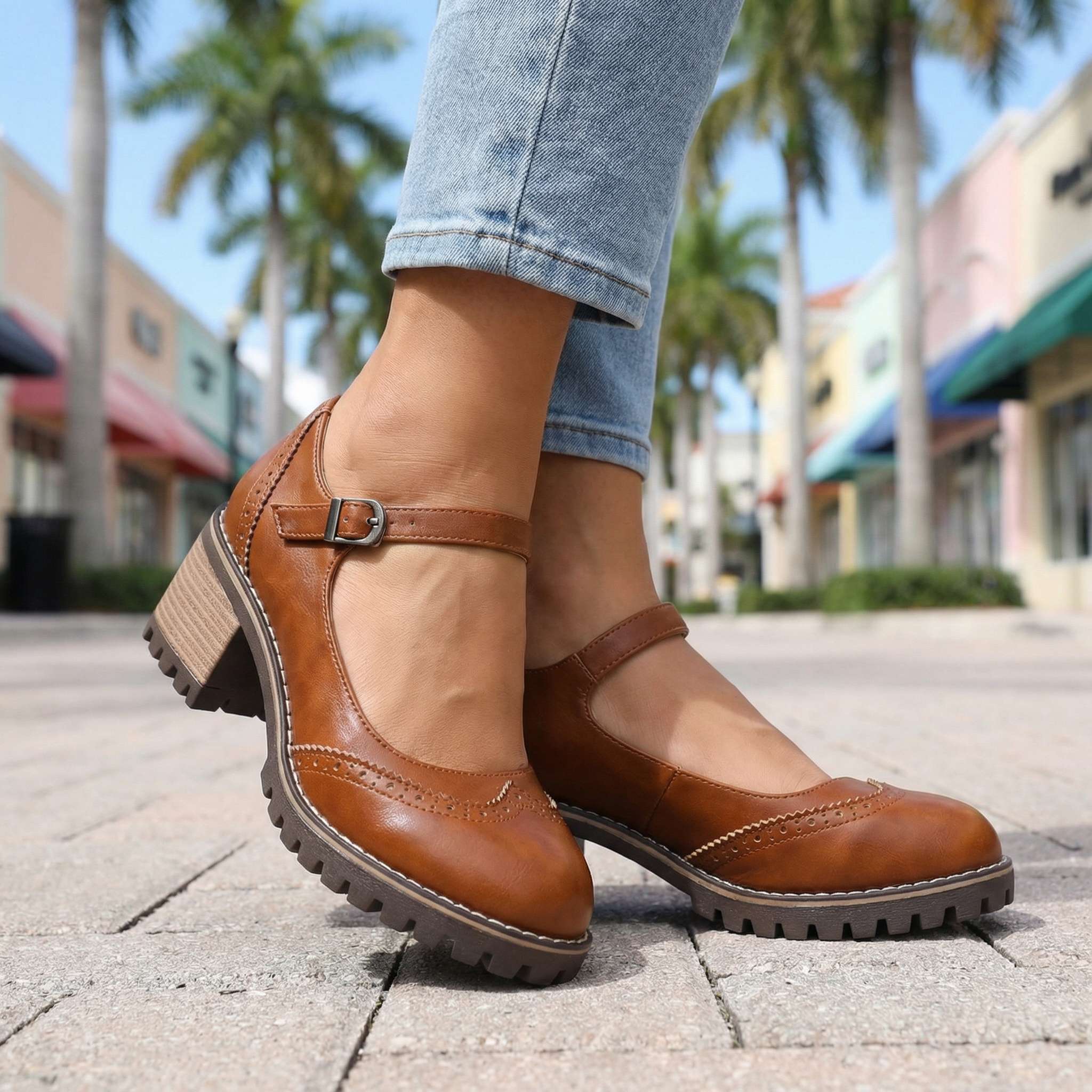 Marie™ | T-Strap Mary Jane Block Heels