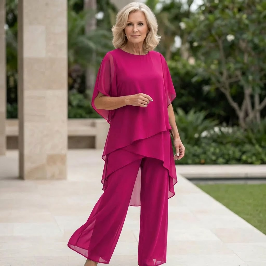 Kimmy - Draped Top with Palazzo Pants