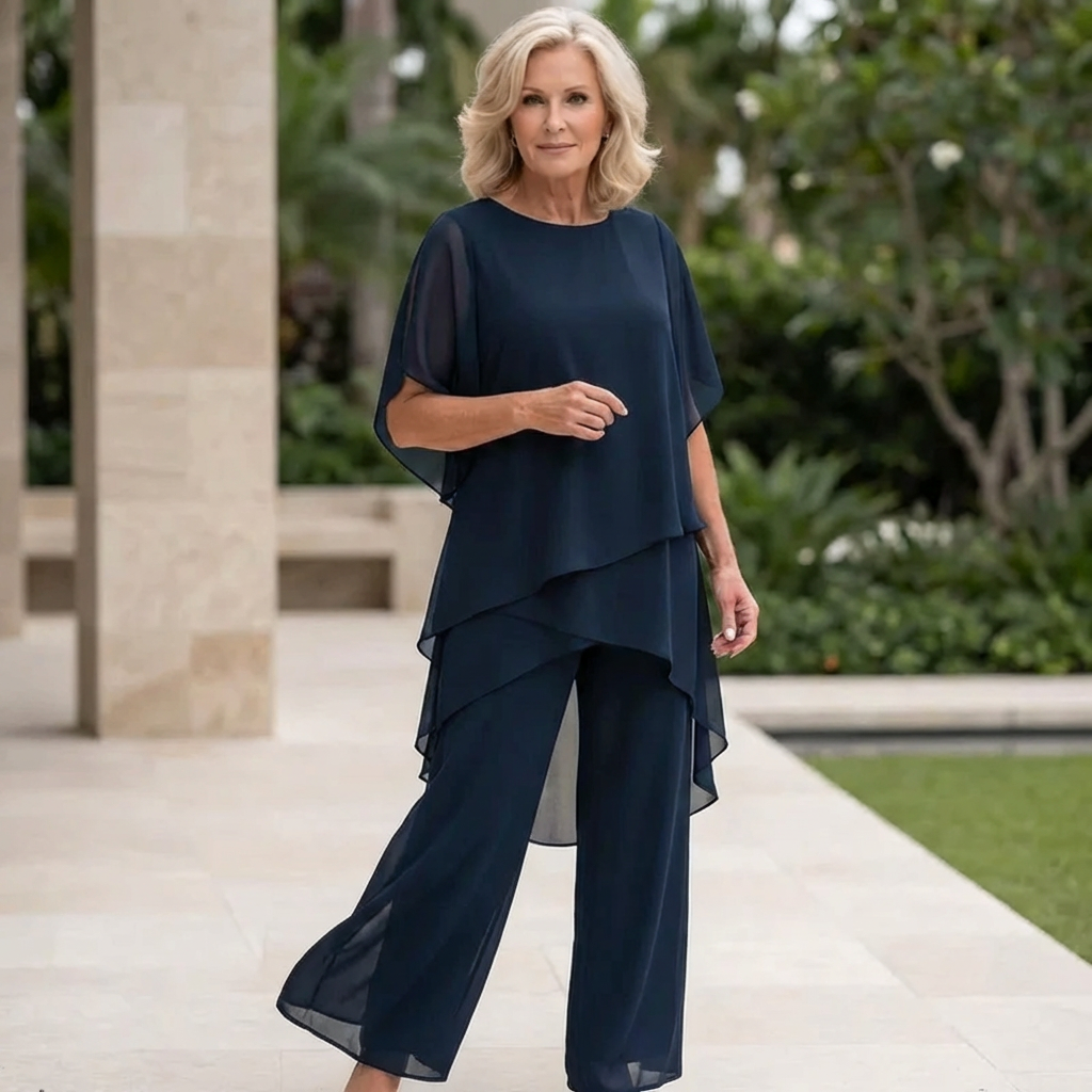 Kimmy - Draped Top with Palazzo Pants