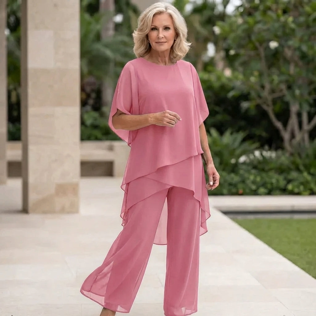 Kimmy - Draped Top with Palazzo Pants