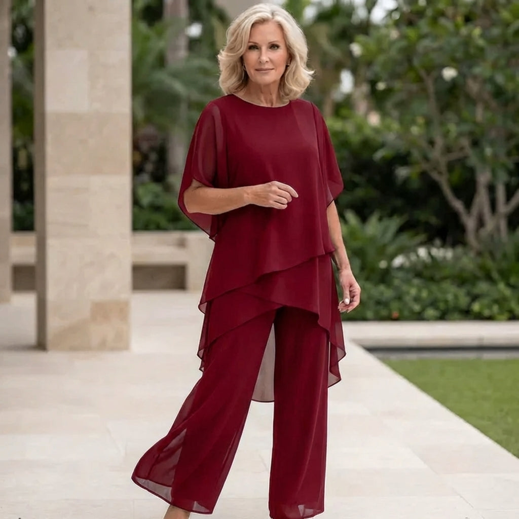 Kimmy - Draped Top with Palazzo Pants