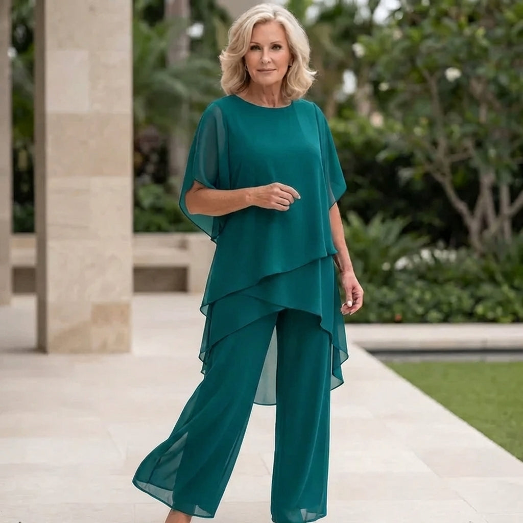 Kimmy - Draped Top with Palazzo Pants