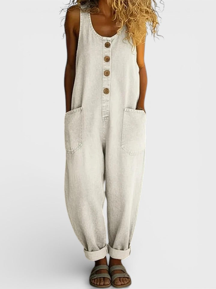 The Alba™ - Vintage Denim Jumpsuit