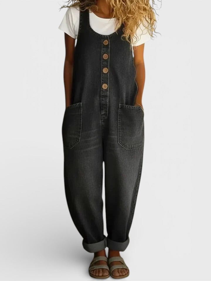 The Alba™ - Vintage Denim Jumpsuit