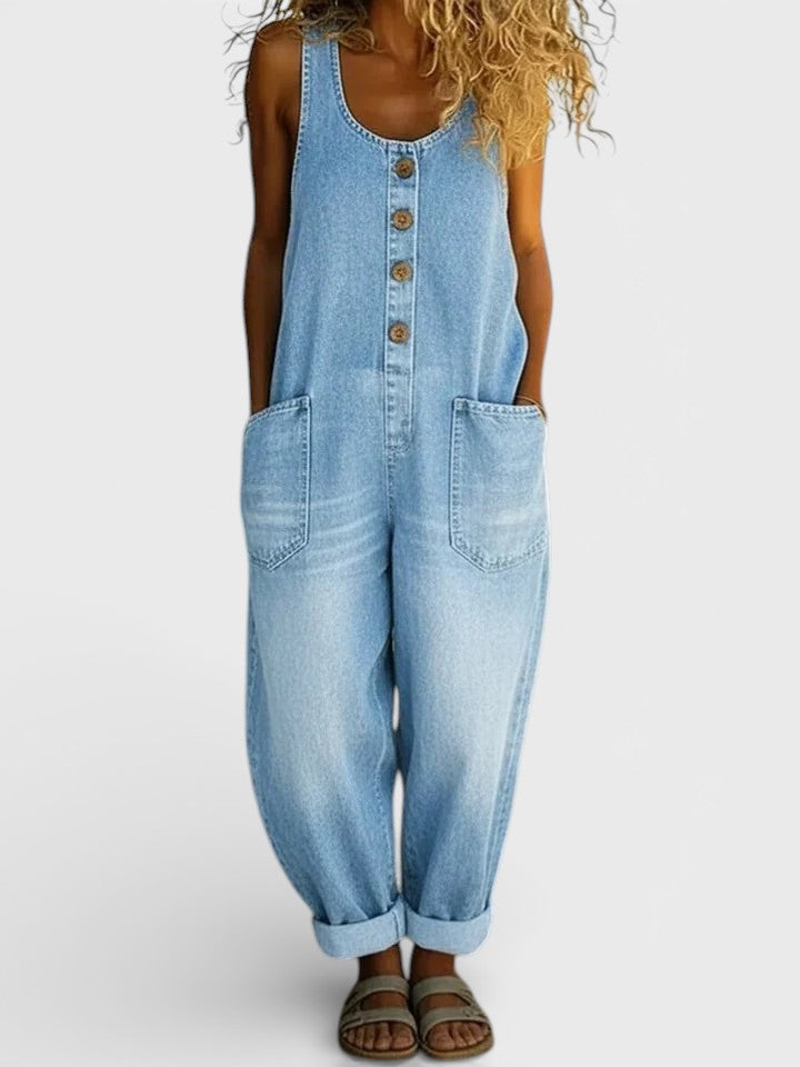 The Alba™ - Vintage Denim Jumpsuit