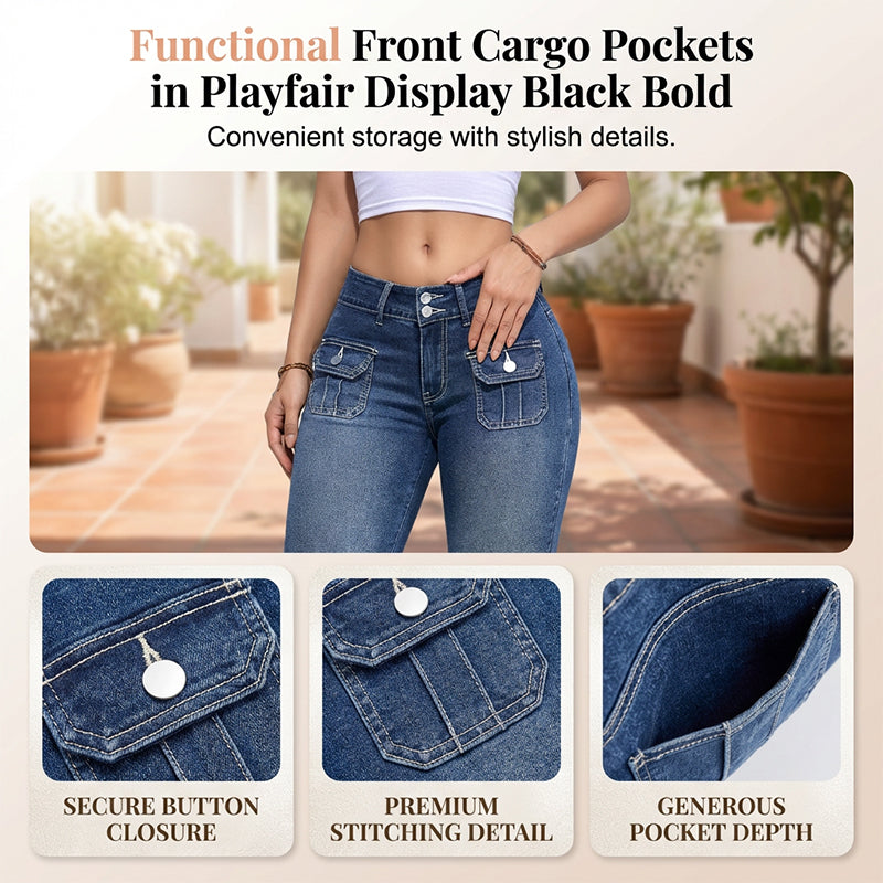 🔥Topaanbiedingen – Slim fit stretch denim capribroek voor dames