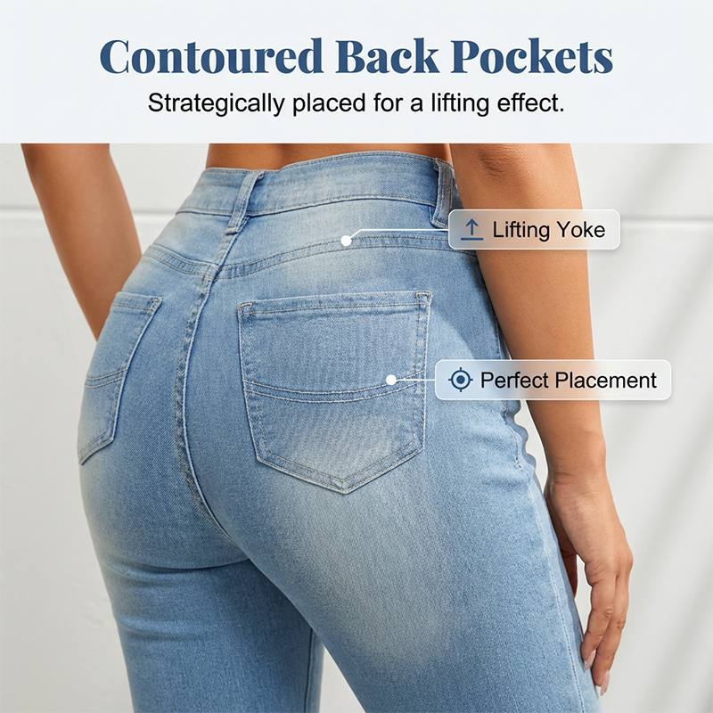 Capri-jeans met hoge taille en slanke pasvorm voor dames