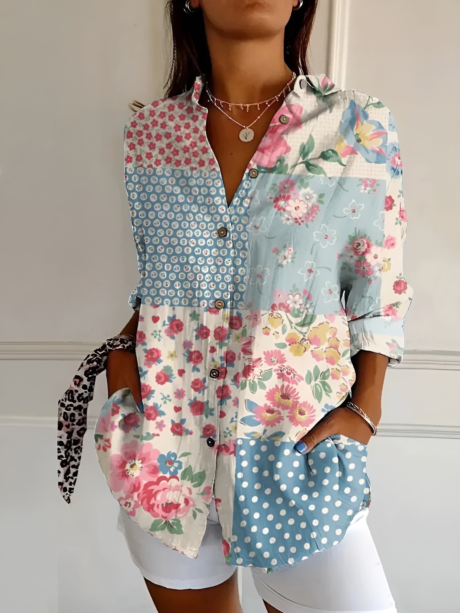 Ella - Women’s Floral Button-Front Blouse