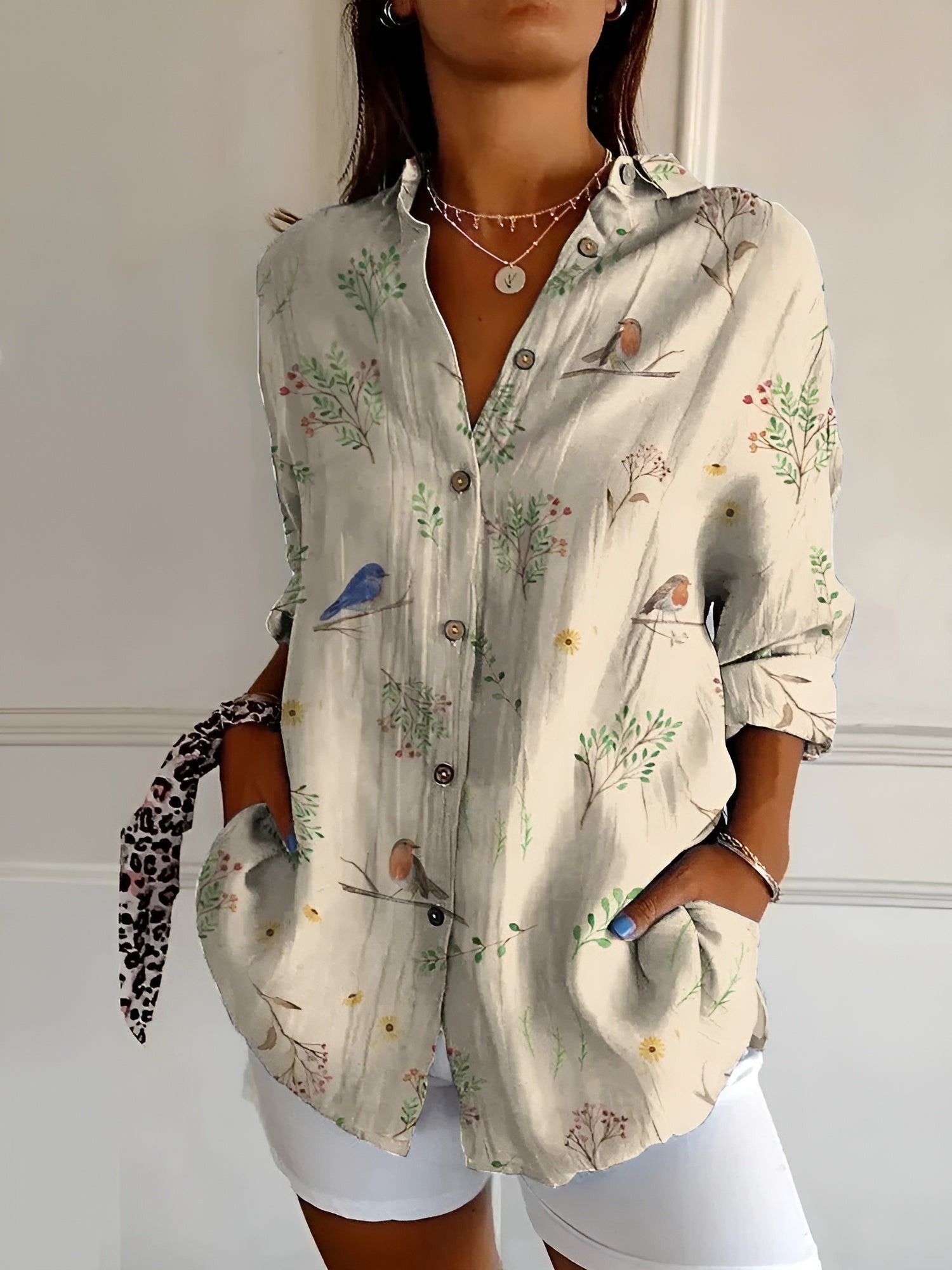 Ella - Women’s Floral Button-Front Blouse