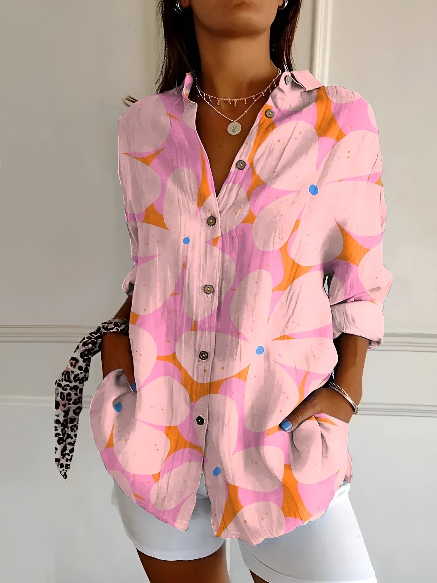 Ella | Women’s Floral Button-Front Blouse