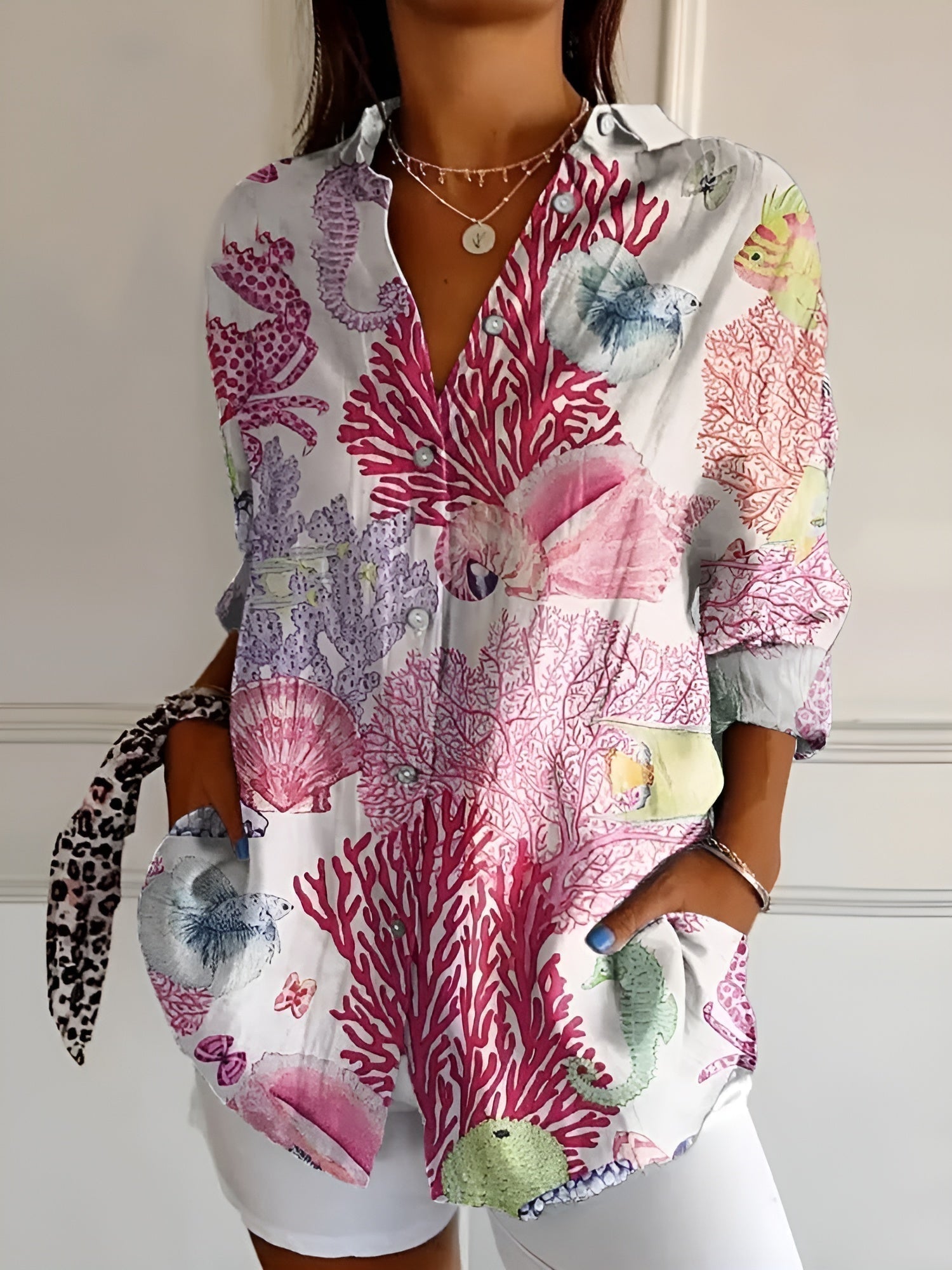 Ella | Women’s Floral Button-Front Blouse